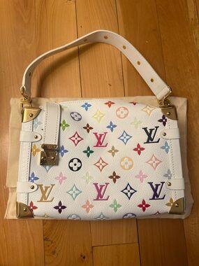 Louis Vuitton White Multicolor Monogram  Satchel